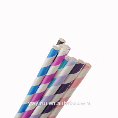 Striped food grade paper drinking straw