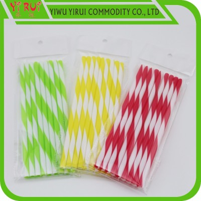 6*230mm pp double color spiral drinking straw