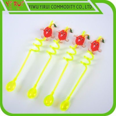 yiwu factory food grade crazy spoon drinking straw