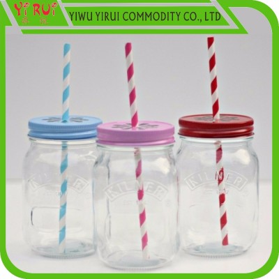 colorful stripes drinking straws