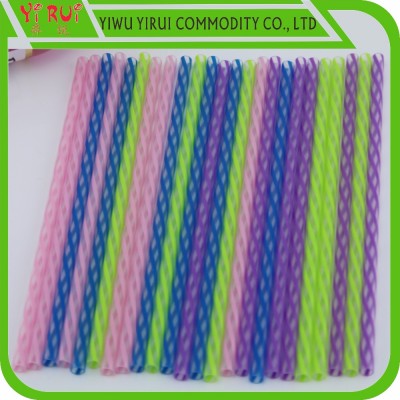 plastic pp transparent stripes drinking straws