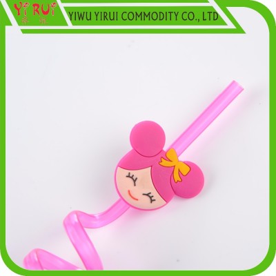 colorful fantastic crazy drinking straw with beauty cartoon