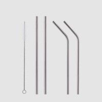 Factory Direct metal stainless steel drinking straws set