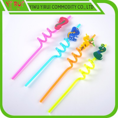 terrible snake logo crazy spiral drinking straws for children party