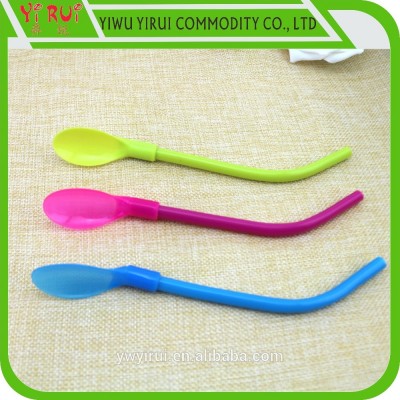 Hotsale plastic soup spoon straw